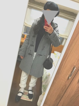 「アイテム（ダッフルコート）」を使った、Toukoさん（レディース・156cm・10代）の冬コーディネート