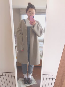 「JOURNAL STANDARD relume（ジャーナルスタンダード　レリューム）のアイテム（ムートンコート）」を使った、Toukoさん（レディース・156cm）の春コーディネート