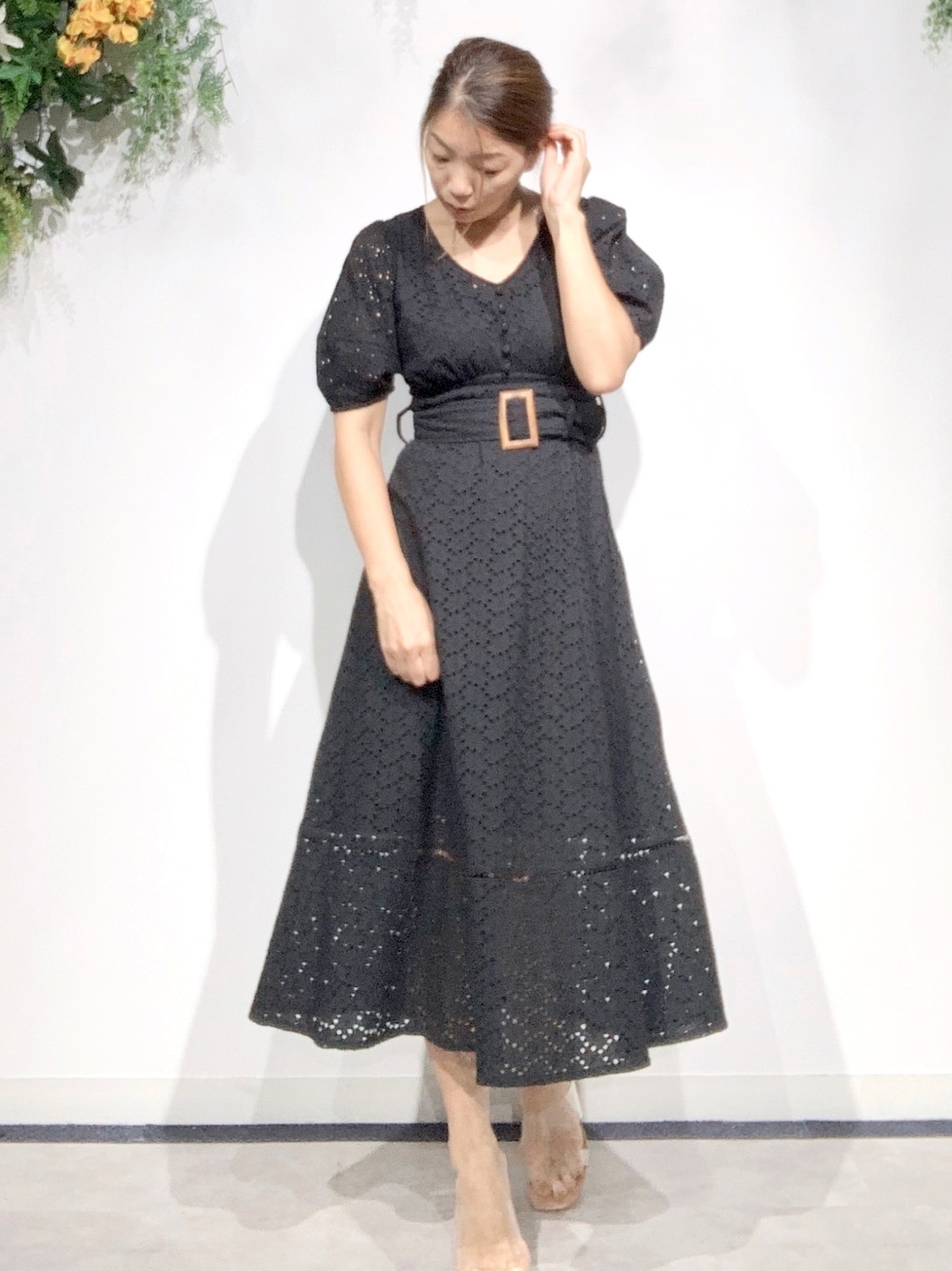 「お洒落さんとつながりたい、大人コーデ、ブラック、ootd、ワンピース、レース、レースワンピース、オトナガーリー、And Couture、アンドクチュール」｜「And Coutureのアイテム（ワンピース/ドレス、ブラック系）」を使った、aya83★☆★さん（レディース・159cm）の夏コーディネートの1枚目の写真