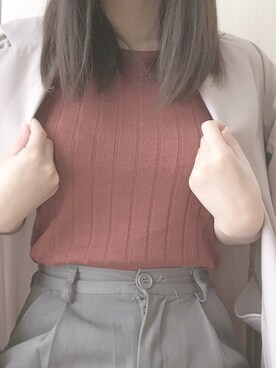 「CLOSE-UP（クローズアップ）のアイテム（トップス）」を使った、ゆりさん（レディース・158cm）の春コーディネート