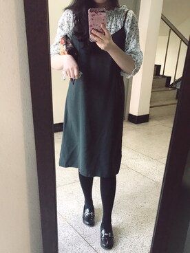 「indibrandのアイテム（スカート、グリーン系）」を使った、sharonwyfさん（レディース・160cm）の春コーディネート