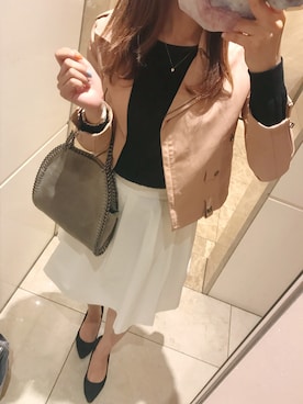 「31 Sons de mode（トランテアン　ソン　ドゥ　モード）のアイテム（ライダースジャケット）」を使った、Non*さん（レディース・159cm）の春コーディネート