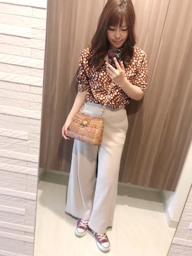 「リブニットパンツ」｜Non*さん（レディース・159cm）の春コーディネート