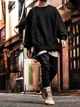 「Yeezy（イージー）のアイテム（スウェット）」を使った、yuskeさん（メンズ・175cm）の秋コーディネート