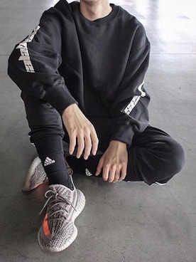 「Yeezy（イージー）のアイテム（スウェット）」を使った、yuskeさん（メンズ・176cm）の冬コーディネート