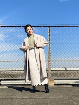 「アイテム（チェスターコート）」を使った、jimaさん（レディース・163cm・30代）の秋コーディネート