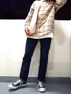 「MR.GENTLEMAN（ミスタージェントルマン）のアイテム（バッグ）」を使った、Shokiさん（メンズ・167cm）の秋コーディネート