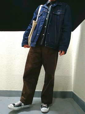 「MR.GENTLEMAN（ミスタージェントルマン）のアイテム（バッグ）」を使った、Shokiさん（メンズ・167cm）の秋コーディネート