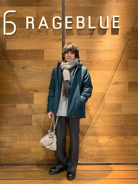 「RAGEBLUE（レイジブルー）のアイテム（その他シューズ）」を使った、いのうえさん（メンズ・163cm）の冬コーディネート