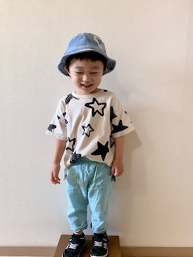 「COMME CA ISM（コムサイズム）のアイテム（帽子）」を使った、rittanさん（キッズ・90cm）の春コーディネート