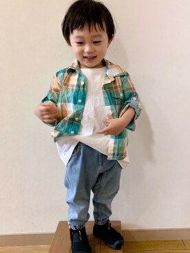 「babyGAP（babyGAP）のアイテム（トップス）」を使った、rittanさん（キッズ・90cm）の春コーディネート
