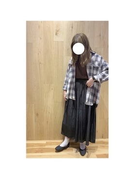 「Samansa Mos2 blue（サマンサモスモスブルー）のアイテム（ローファー）」を使った、ルカさん（レディース・160cm）の秋コーディネート