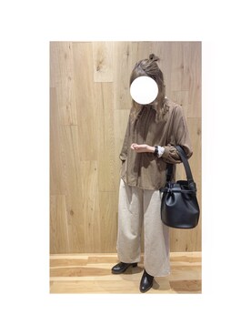 「Samansa Mos2 blue（サマンサモスモスブルー）のアイテム（ブーティ）」を使った、ルカさん（レディース・160cm）の秋コーディネート