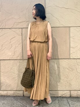 「RODE SKO（ロデスコ）のMARIA タッセルペーパーショルダー（ショルダーバッグ）」を使った、umedaさん（レディース・164cm）の夏コーディネート