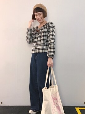 「TAIPEI」｜「アイテム（ハンチング/ベレー帽）」を使った、パピサラさん（レディース・162cm）の冬コーディネート