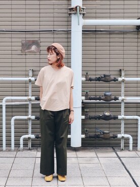 「TAIPEI」｜「アイテム（ハンチング/ベレー帽）」を使った、パピサラさん（レディース・162cm）の秋コーディネート