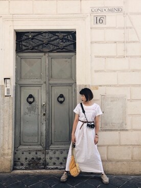 「VINTAGE（ヴィンテージ）のアイテム（ワンピース）」を使った、パピサラさん（レディース・162cm）の夏コーディネート
