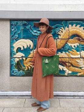 「RBS（アールビーエス）のアイテム（帽子）」を使った、パピサラさん（レディース・162cm）の冬コーディネート