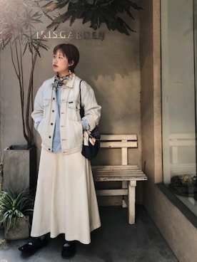 「SENSE OF PLACE by URBAN RESEAR」｜「アイテム（スウェット）」を使った、パピサラさん（レディース・162cm）の春コーディネート