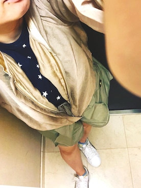 「PUMA」｜「アイテム（MA-1）」を使った、kyokonsmilingさん（レディース・152cm）の夏コーディネート