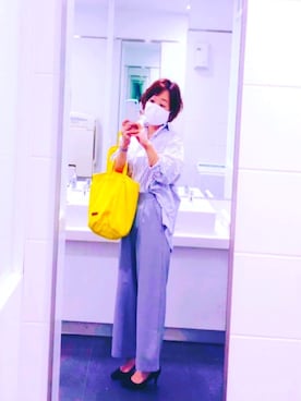 「ビッグシャツ」｜「アイテム（パンプス）」を使った、kyokonsmilingさん（レディース・152cm）の秋コーディネート