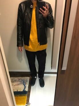 「UNIQLO（ユニクロ）のアイテム（パンツ、ブラック系）」を使った、sp300さん（メンズ・166cm）の冬コーディネート