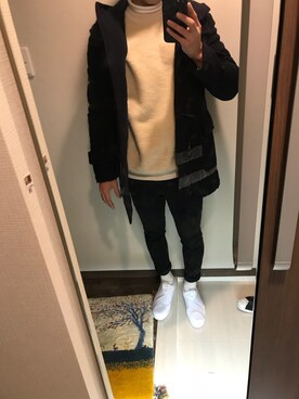 「COMME CA DU MODE（コムサデモード）のアイテム（ダッフルコート）」を使った、sp300さん（メンズ・166cm）の冬コーディネート