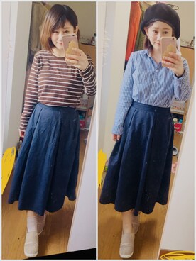 「アイテム（スリッポン）」を使った、Natsuka Wakingさん（レディース・142cm・20代）の春コーディネート