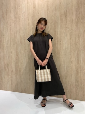 「ワッフルワンピース」｜yuzuさん（レディース・162cm）の夏コーディネート