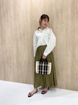「ワッシャースカート」｜yuzuさん（レディース・162cm）の秋コーディネート