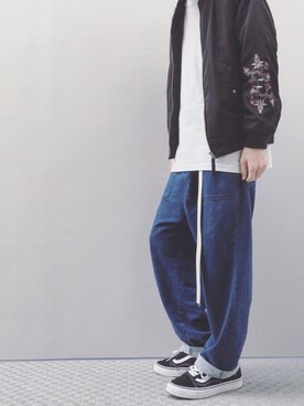 「PAGEBOY（ページボーイ）のアイテム（ジャケット/アウター）」を使った、がーそーさん（メンズ・166cm）の春コーディネート