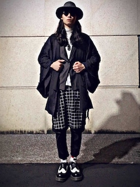 「Slightly Numb（スライトリーナム）のアイテム」を使った、居子堯さん（メンズ・171cm）の秋コーディネート