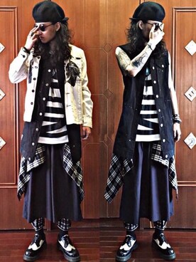 「Jungle Storm（ジャングルストーム）のアイテム（ジャケット/アウター）」を使った、居子堯さん（メンズ・171cm）の春コーディネート