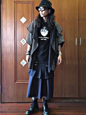 「Q（キュー）のアイテム（ジャケット/アウター）」を使った、居子堯さん（メンズ・171cm）の春コーディネート