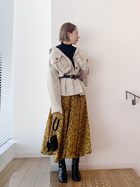 「ビッグシャツ」｜「アイテム（その他アウター）」を使った、kanaさん（レディース・160cm）の秋コーディネート