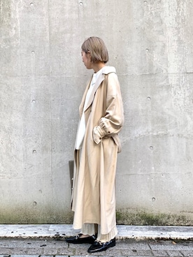 「透かし編みニット」｜「アイテム（その他アウター）」を使った、kanaさん（レディース・160cm）の春コーディネート
