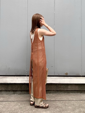 「スポサン」｜「アイテム（スラックス）」を使った、kanaさん（レディース・160cm）の春コーディネート