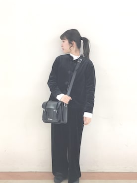 「WC（ダブル シー）のアイテム（カーディガン/ボレロ）」を使った、nacoさん（レディース・157cm）の冬コーディネート
