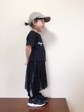「ハラチ」｜「アイテム（帽子）」を使った、bow-changさん（キッズ・90cm）の夏コーディネート