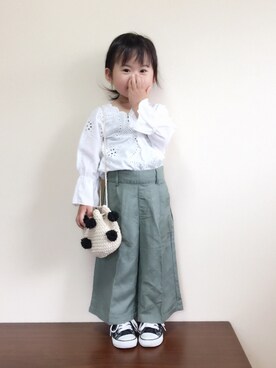 「カーキパンツ」｜bow-changさん（キッズ・90cm）の夏コーディネート