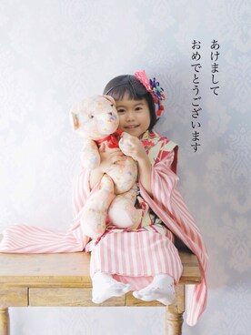 「アイテム（浴衣）」を使った、bow-changさん（キッズ・90cm）の冬コーディネート