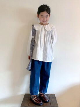 「アイテム（サンダル）」を使った、bow-changさん（キッズ・120cm）の春コーディネート