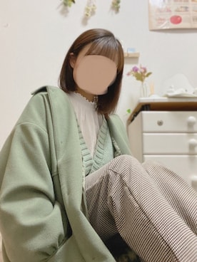 「ehka sopo（エヘカソポ）のアイテム（ステンカラーコート）」を使った、いぬぬさん（レディース・158cm）の冬コーディネート