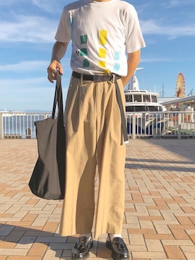 「CONVERSE TOKYO（コンバーストウキョウ）のアイテム（トートバッグ）」を使った、ryuさん（メンズ・170cm）の秋コーディネート