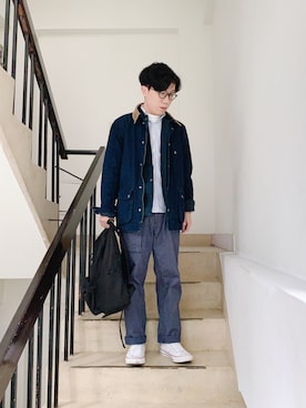 「搭配」｜「アイテム（トップス）」を使った、Jin Huangさん（メンズ・163cm）の春コーディネート