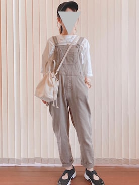「しまむら（シマムラ）のアイテム（サロペット/オーバーオール）」を使った、collinさん（レディース・158cm）の夏コーディネート