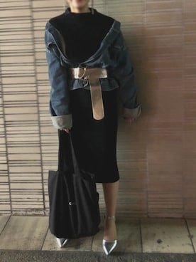 「EDWIN」｜「アイテム（スカート）」を使った、り よ う こさん（レディース・156cm）の春コーディネート