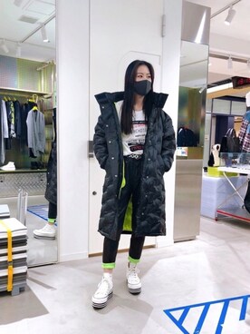 「ディーゼル」｜「アイテム（その他アウター）」を使った、우타너 (うたの)さん（レディース・161cm）の秋コーディネート