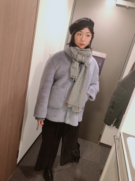 「NO NAME（ノーネーム）のアイテム（ライダースジャケット）」を使った、cocycocyさん（レディース・165cm）の冬コーディネート