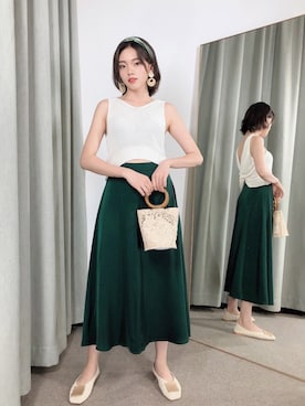 「glimmer（グリマー）のアイテム」を使った、JSHARE小雪さん（レディース・164cm）の夏コーディネート